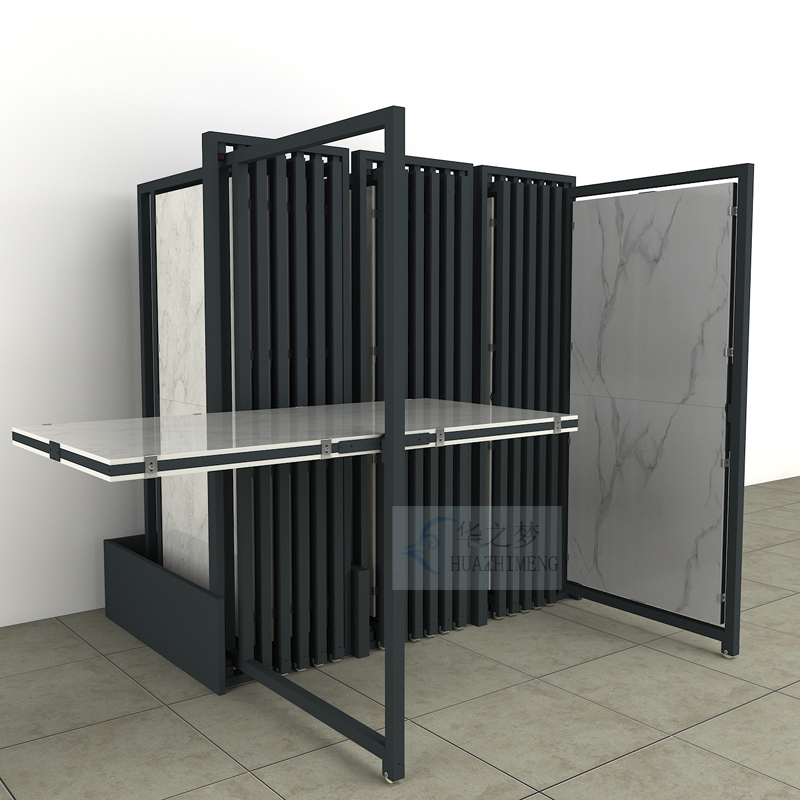 360 Degree Rotation Tile Stand Push Pull Ceramic Display Rack