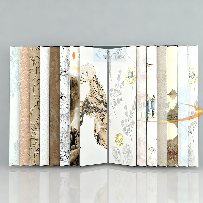 PVC Marble Quartz Stone Frame Page Turning Wallpaper Tile Stand