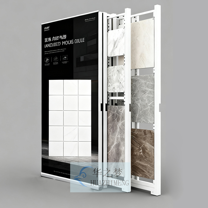 Pull-Out Adjustable Punching Hole Flexible PU Stone Display Rack