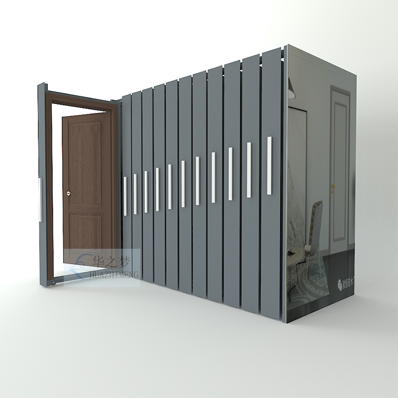 Pull Out Wooden Door Display Rack Window Door Sample Display