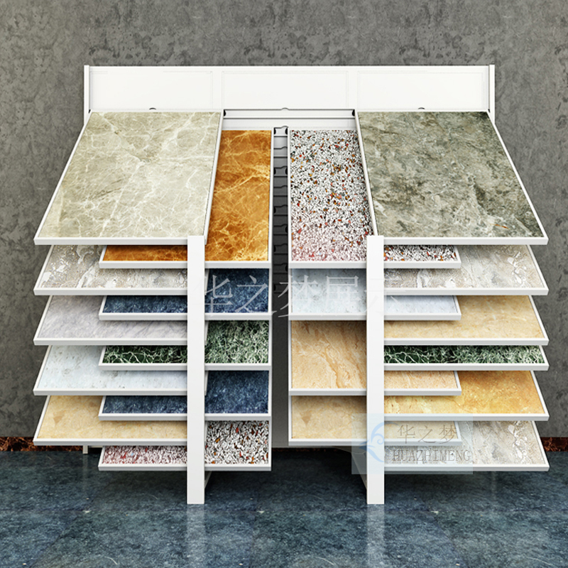 Quartz Stone Display Rack Laminate Hardwood Inclined Displays