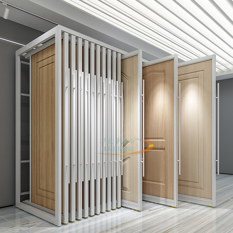 Push Pull Metal Indoor Slider Wooden Door Sample Showcase