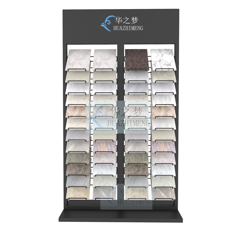 12-Layer Glass Display Stand with Tile Wooden Flooring