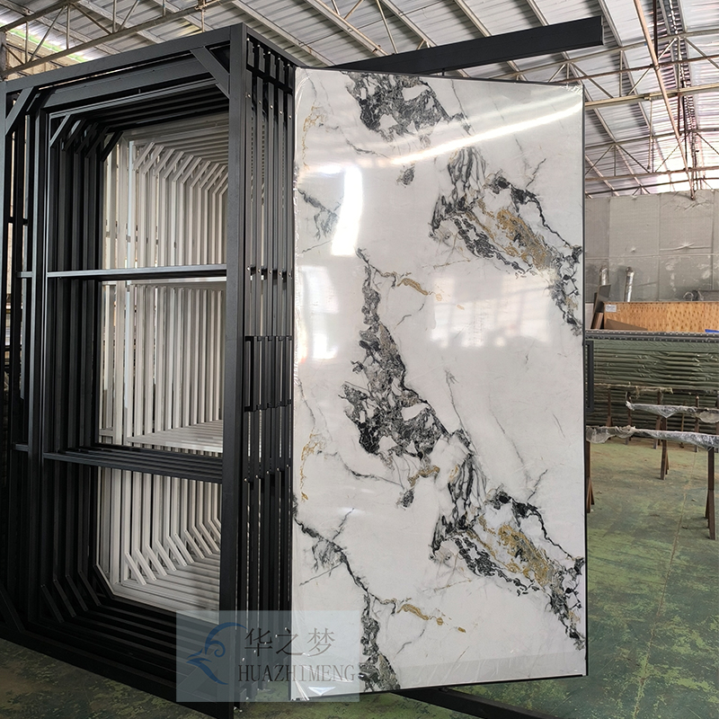 Sliding Tiles Hall Push-Pull Rotating Stone Sample Display Rack