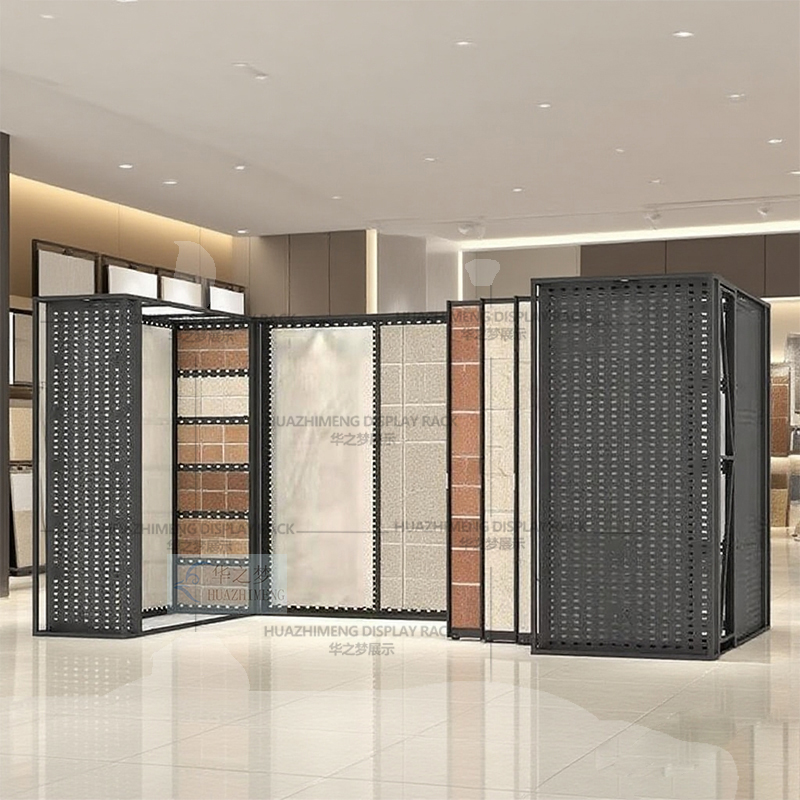 Punching Hole Adjustable Size Sliding Porcelain Tile Rack Display