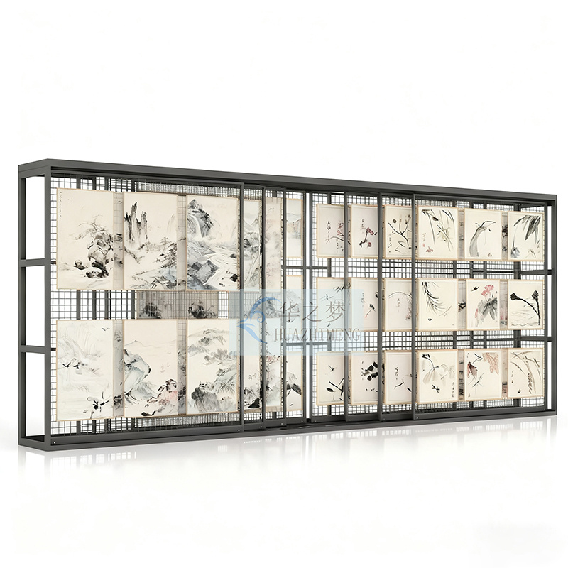 Customize Size Flat Sliding Oil Painting Display Rack - Image 4