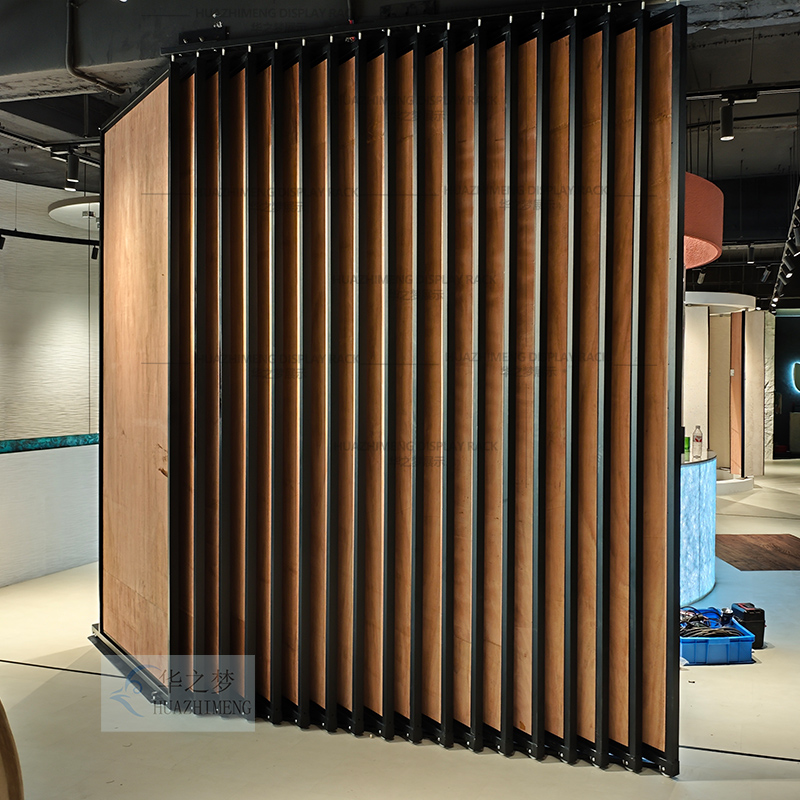 Custom Pull Push Parquet Wooden Hardwood Flooring Stand Showroom