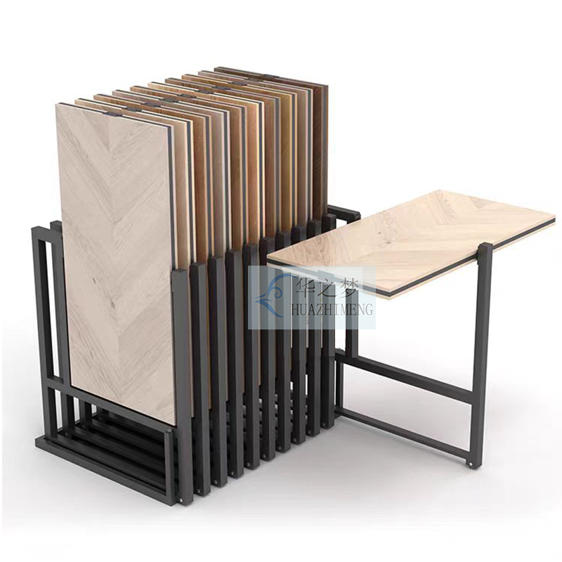 Luxury Modern 360 Rotate Ceramic Tile Display Rack 24x48 Tile