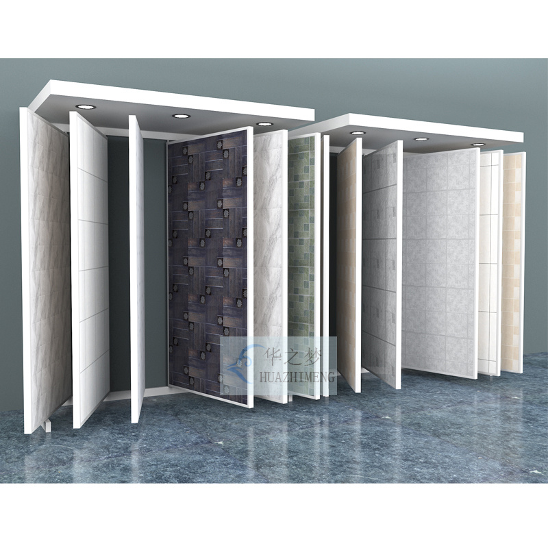 Large Page-Turning Display Racks Stone Wood Flooring Tiles Stand - Image 3