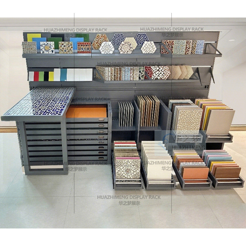 Custom Tiles Display Cabinet Stone Quartz Mosaic Displays Drawer