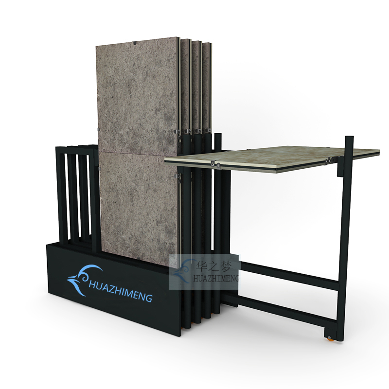 Customize Multisize Pull-Out Sliding 5 Panels Rotating Tile Display Rack