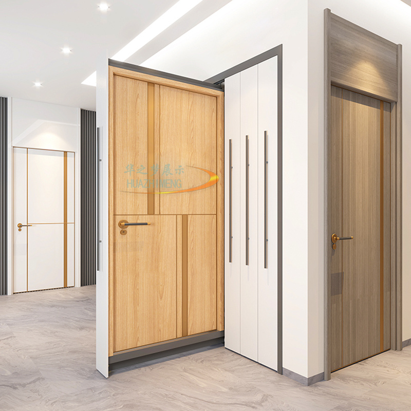 Pull Out Wooden Door Display Rack Window Door Sample Display - Image 4