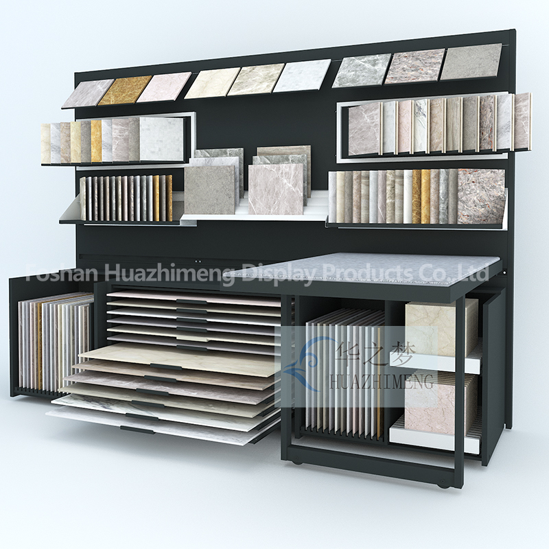 Drawer Cabinet Display Tile Stone Combination Reception Desk