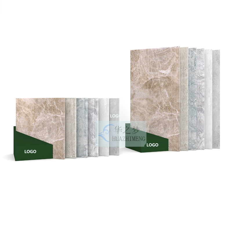 Custom Logo Slot Type Tile Marble Mosaic Stone Display Rack