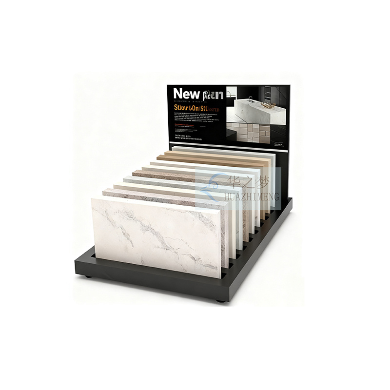 Customize Size Logo Stone Tile Sample Display Stand on Counter Top