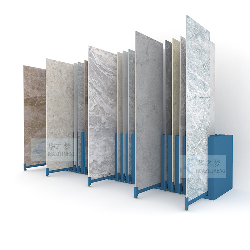 Card Slot Push Pull Granite Tile Showroom Slide Panel Display Rack