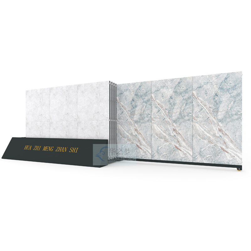 Custom Sliding Stand Porcelain Marble Ceramic Tile Displays Rack
