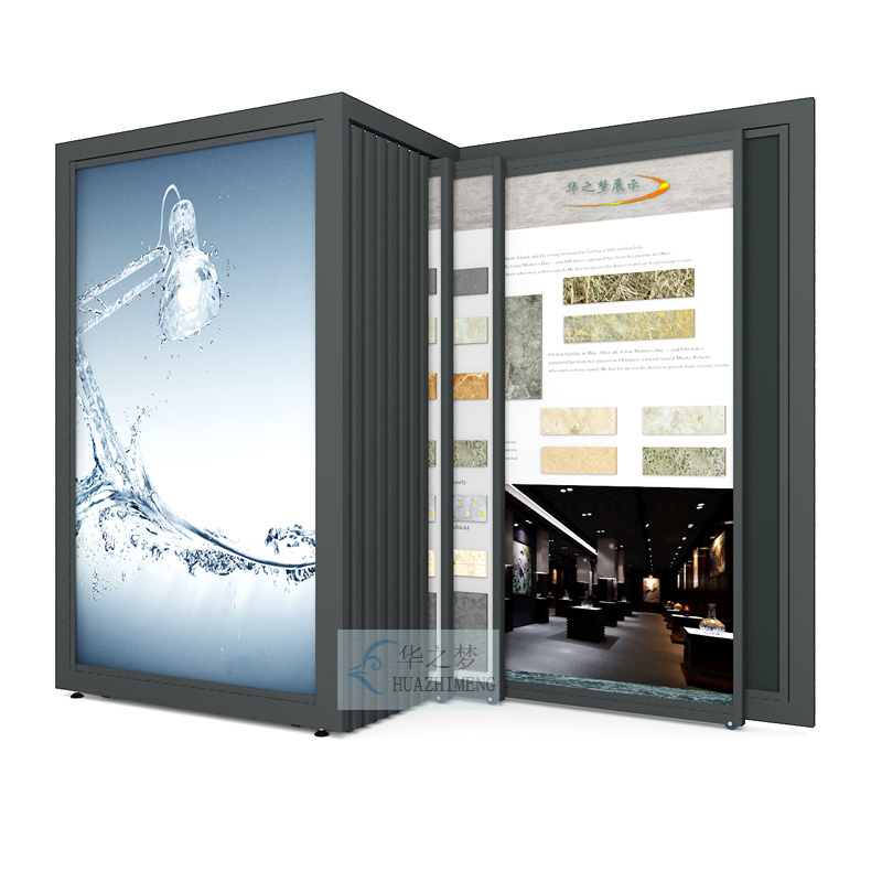 Showroom Large Ceramic Tile Quartz Stone Sliding Display Stand