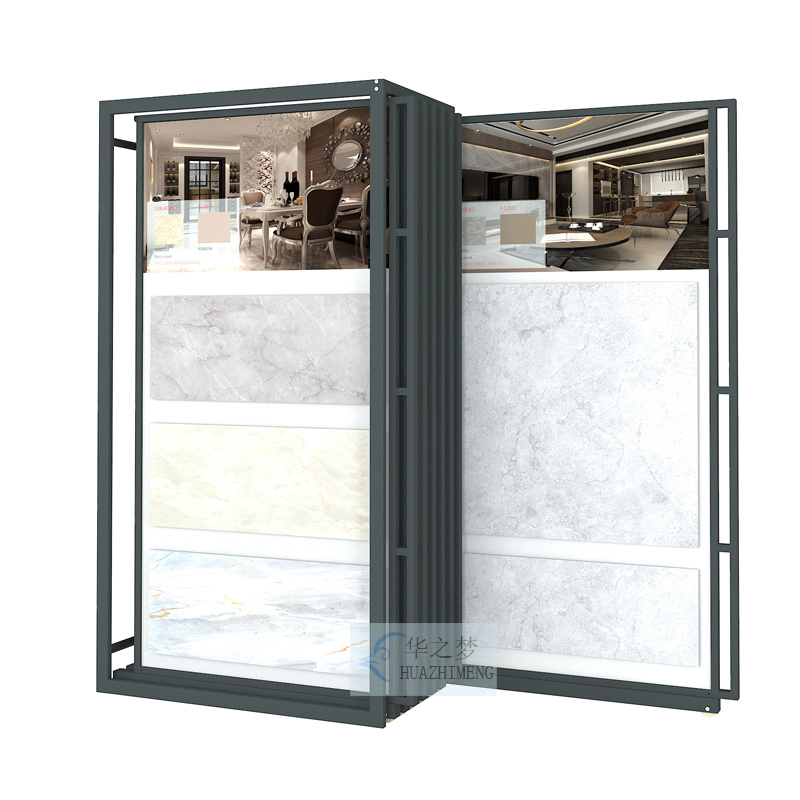 showroom pull out wall tile 60×120 stone porcelain Display Rack