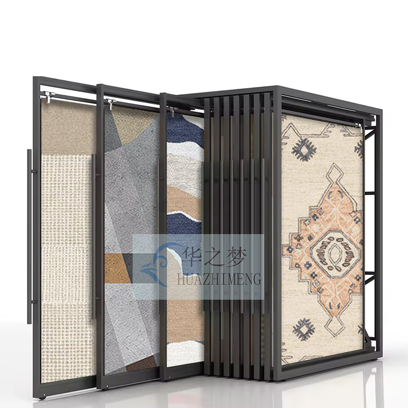 Factory price carpet hanger sliding hanging rug sample dispaly rack