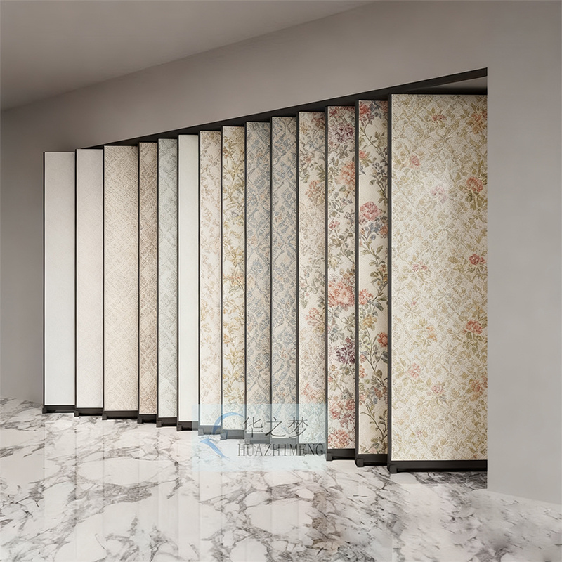 Art Paint Wallpaper for Showroom Sliding Push Out Display Stand