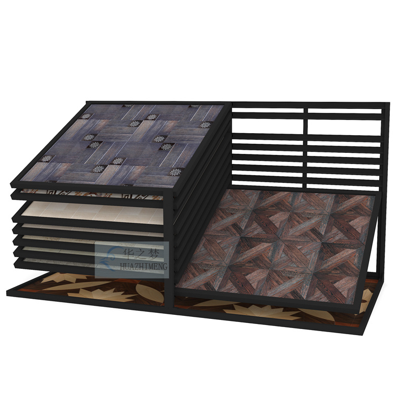 Hardwood Flooring Laminate Inclined Parquet Tile Sliding Display Rack - Image 2