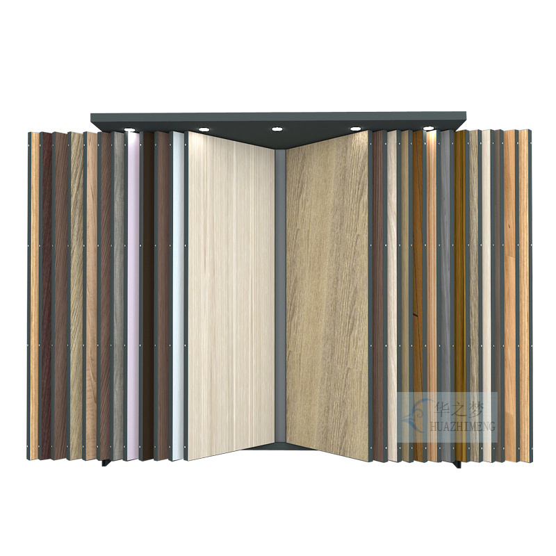Customized Book Type Page Turning Wood Flooring Lvt Display Rack - Image 2