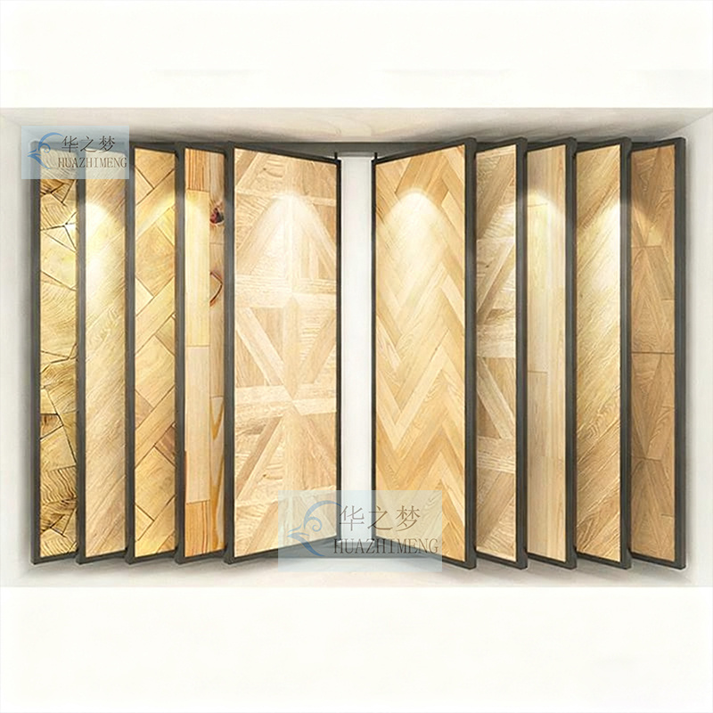 Customized Book Type Page Turning Wood Flooring Lvt Display Rack - Image 3
