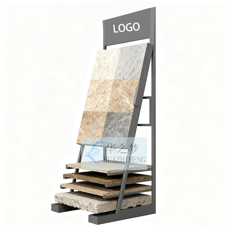 Custom Logo Wall Porcelain Tile Slab Stone Countertop Display Rack