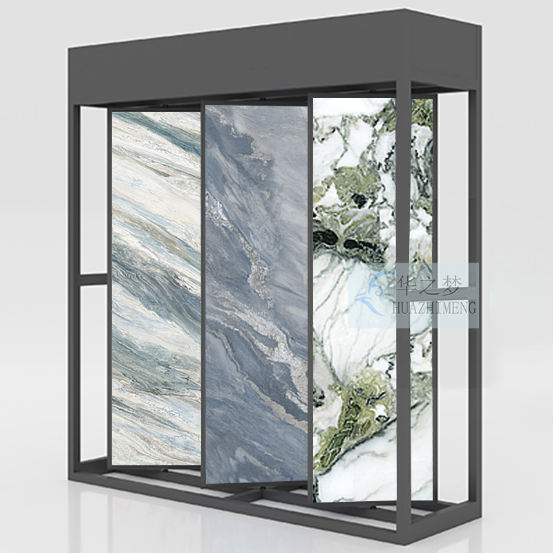 Customize Logo Rotating Granite Slab Stone Tile Display Stand