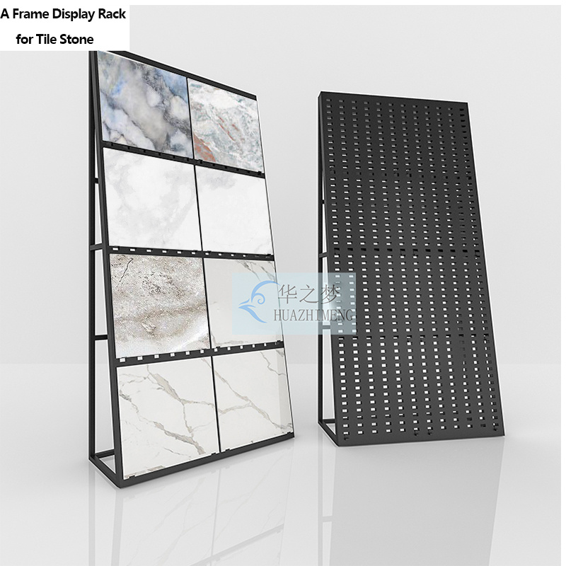 Metal Ceramic Tile Stone Slab Floor Display Rack Stand for Showroom