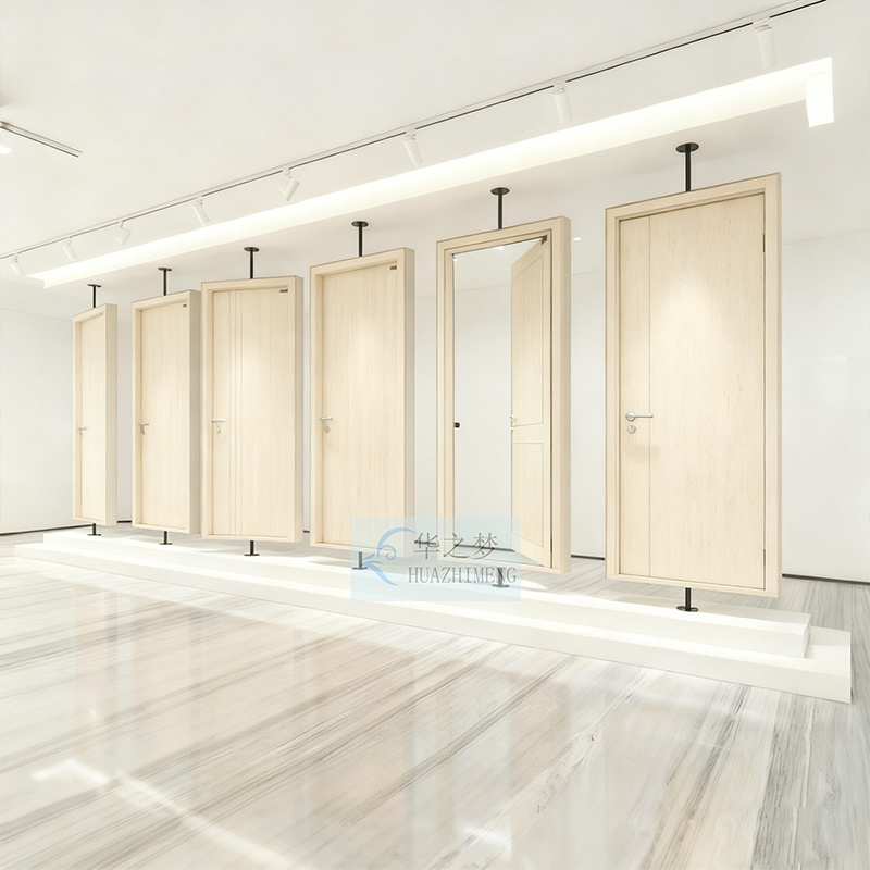 Metal Wall-Mounted Cabinets Sample Wooden Door Display Rack