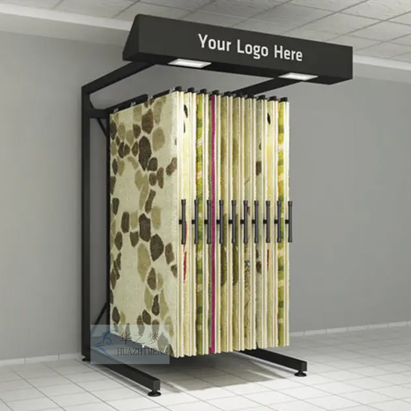 Custom Graceful Style Free Stand Rug Page Turning Display Stand