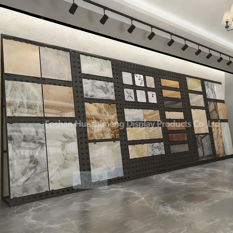 Floor Standing Punching Plate Tile Stone Display Rack for showroom