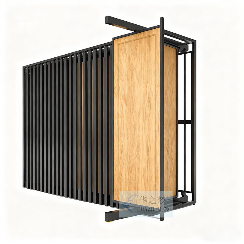 Pull-Push Rotating Type Cabinet Door Wooden Flooring Display Stand