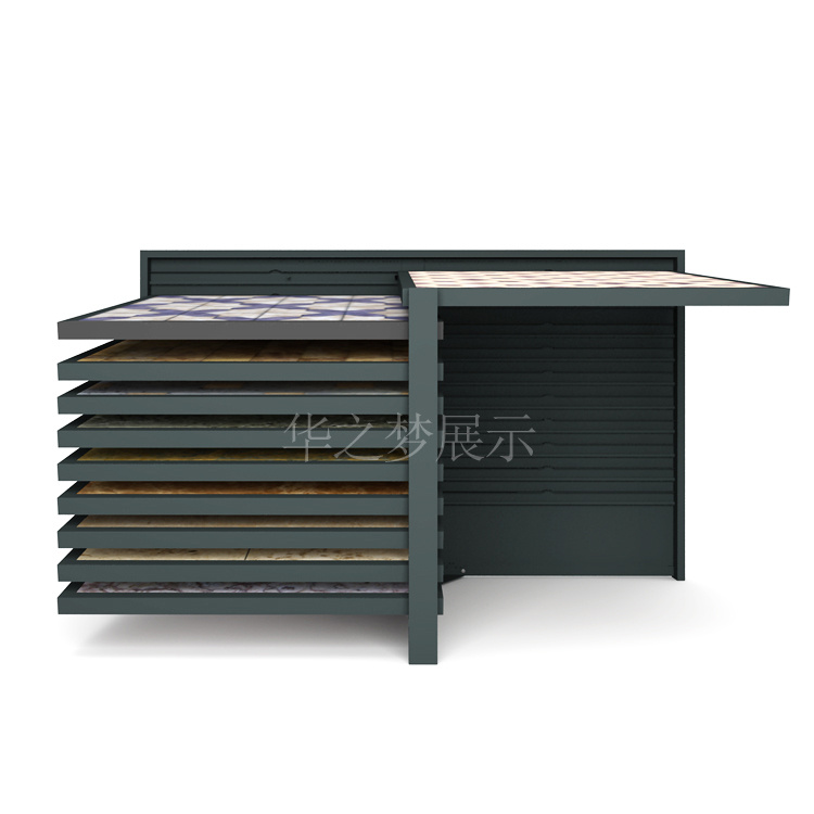 Pull and Push Stone Simple Stand Sliding Quartz Tile Display Rack - Image 4