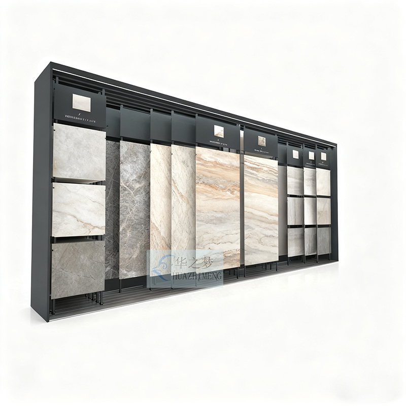 New Design Stone Quartz mosaic Shelf granite Tile display stands for ceramic