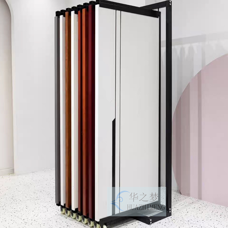Freestanding Metal Display Rack with Wooden Door Window Exhibition - Image 2