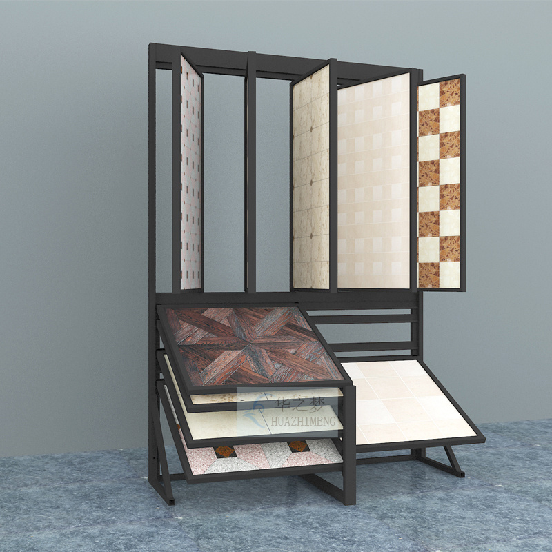 Page Flipping Flat Push Wood Floor Combination Display Cabinet