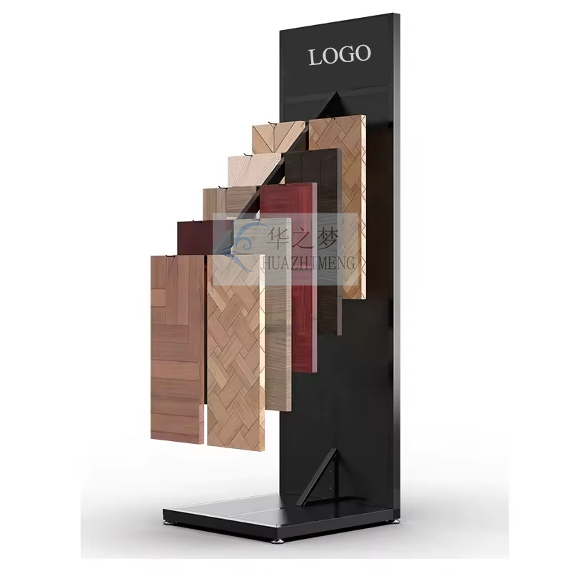 Wood Board Granite Shelf Floor Type Logo Printing Metal Display Stand