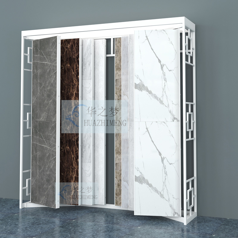 Showroom Page TurningTile Display Racks Stone Marble Display