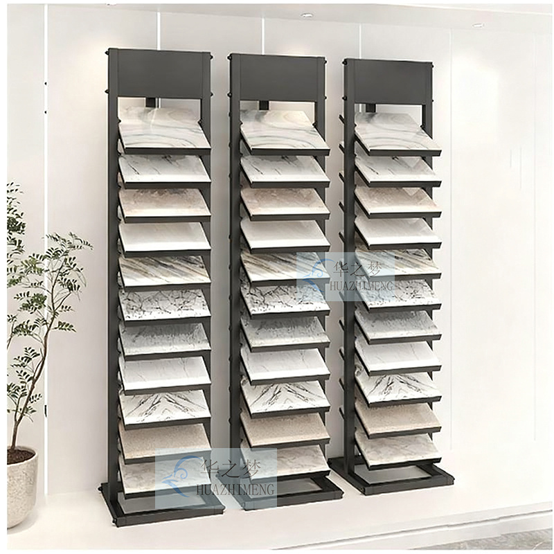 Free Standing Tile Display Rack Mosaic Stone Slab Sample Shelf