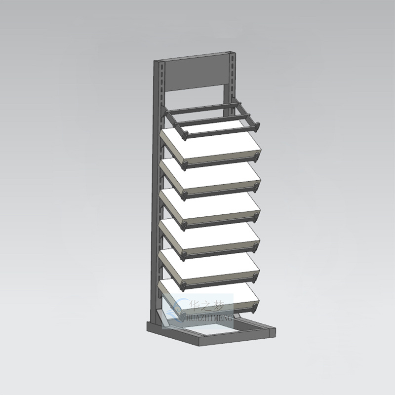 Customized Logo Wooden Floor Tile Marseille Stone Display Rack - Image 2