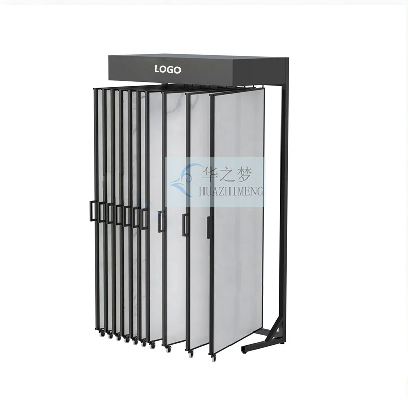 Custom Granite and Marble Tile Framed Rock Plate Flip Display Stand