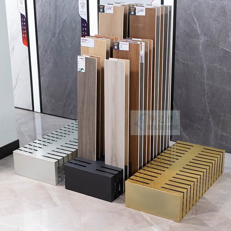 Vertical Metal Laminated Wooden Hardwood Floor Display Rack