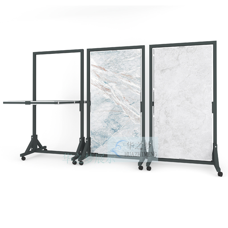 360° Rotating 60×120 Sample Stone Slab Marble Tile Display Rack