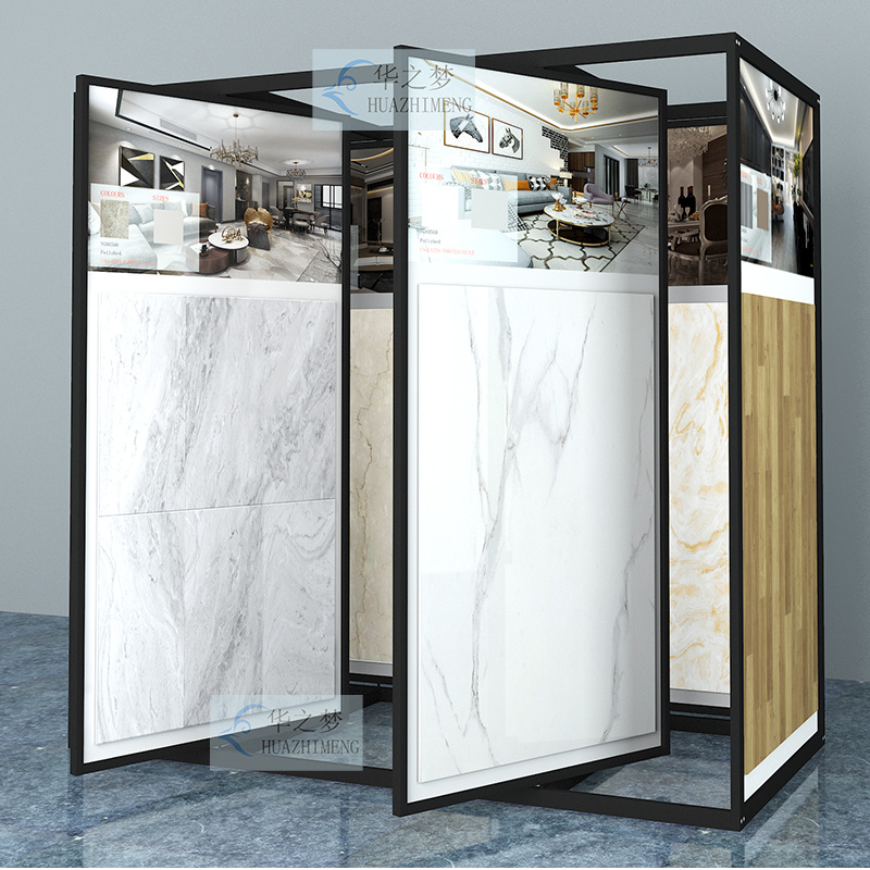 Customized 24×48 Ceramic Tile Sample Rotating Display Stand