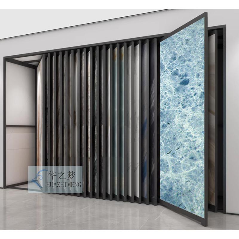 Ceramic Oblique Pull-Out Sliding Stone Slab PVC Tile Display Rack