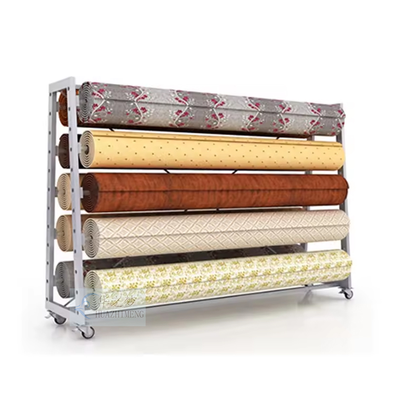 Fabric sample Display Rack Blanket Wallpaper Roll For Showroom