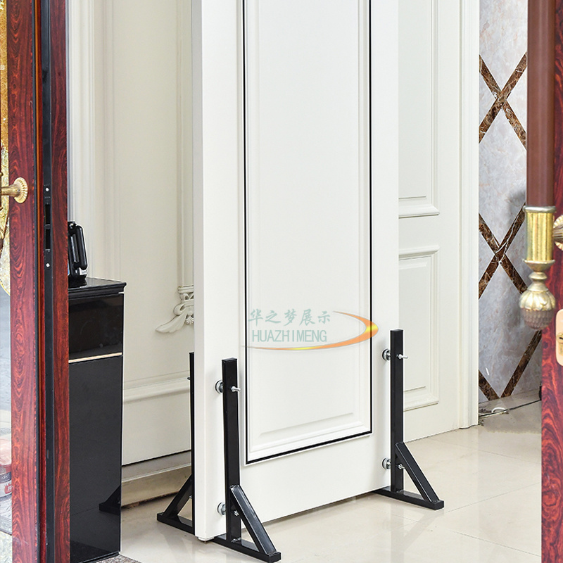 Portable Metal Holder Wooden Door Display Rack Wood Door Stand